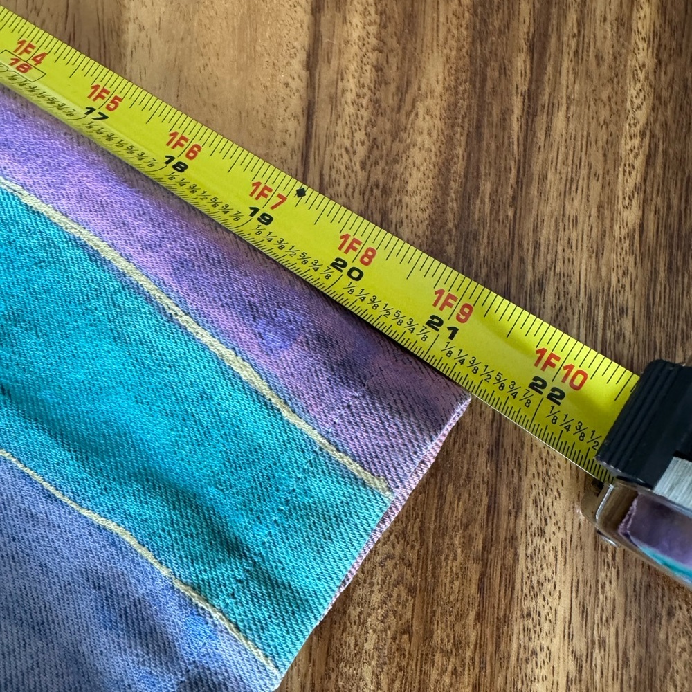 Vintage 1980s Hand Painted Denim Purple & Teal Women's Crop Jean Jacket - Picture 14 of 17